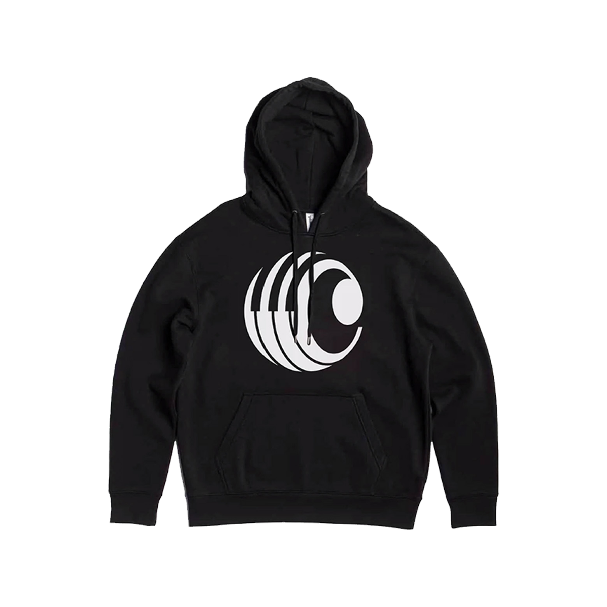 Black hoodie with Charlie Puth piano logo