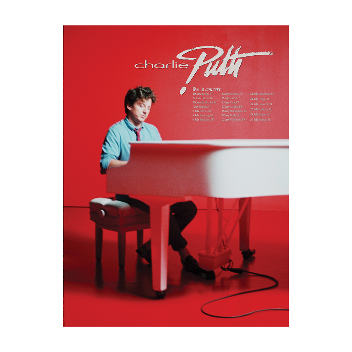 Charlie Puth Live In Concert Tour Poster
